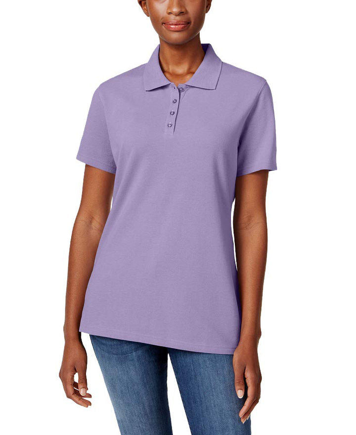 Karen Scott Petite Pique Cotton Polo Shirt