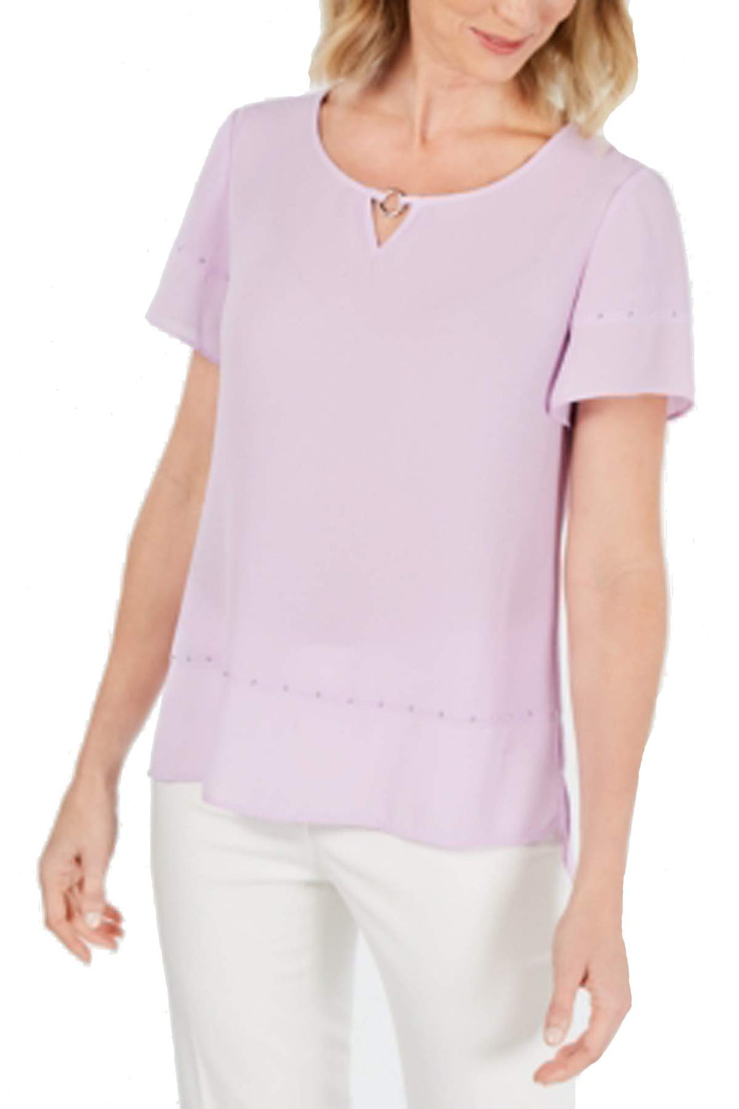 JM Collection Studded High Low Top