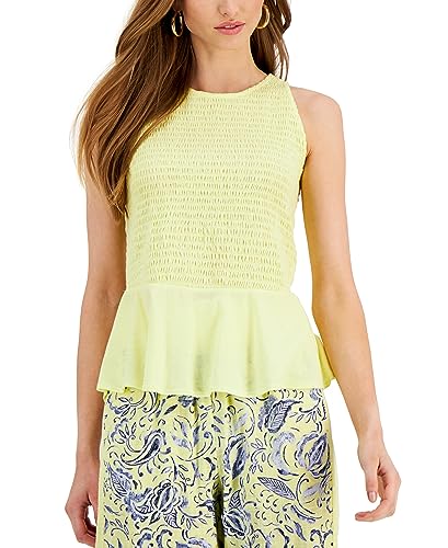 INC International Concepts Smocked Peplum Top