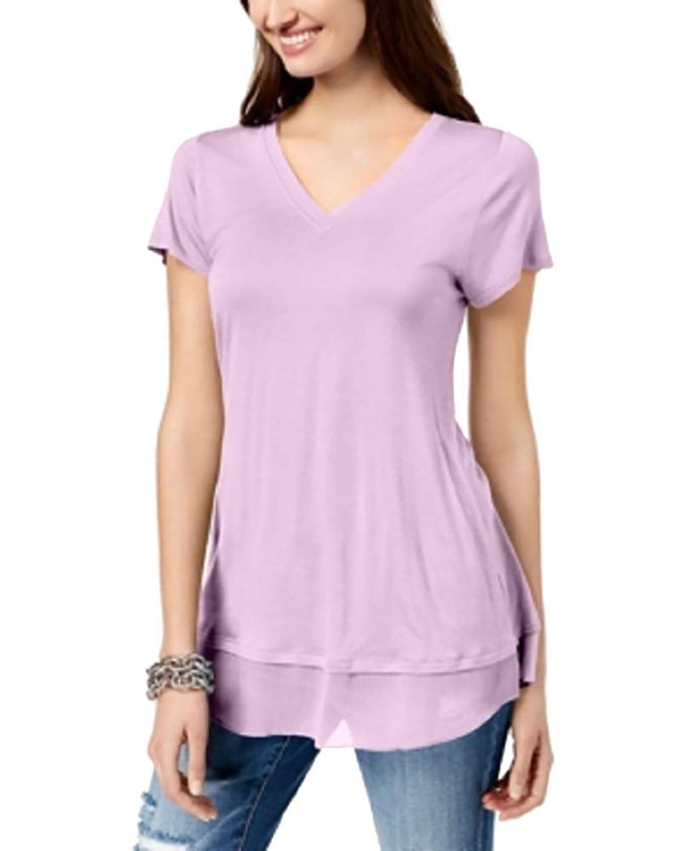 Layered Look Mesh Hem Tunic