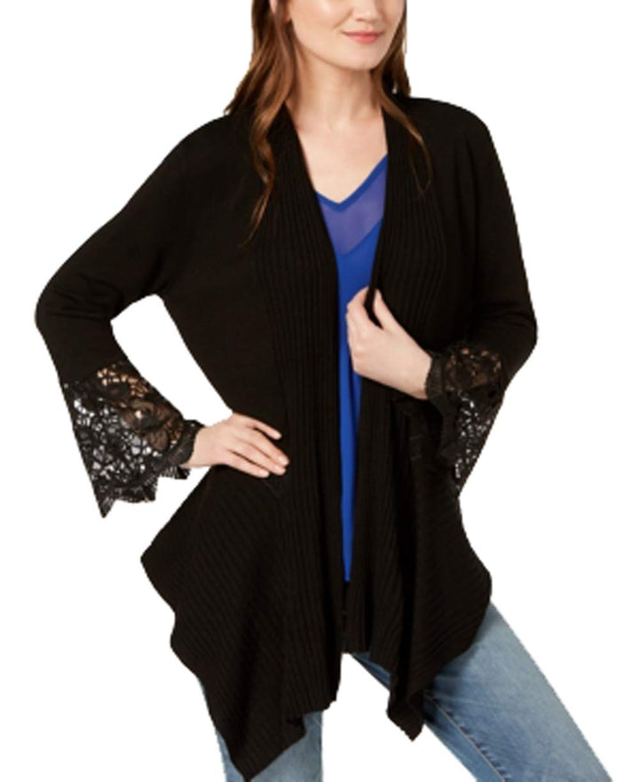 INC Lace-Cuff Open Cardigan