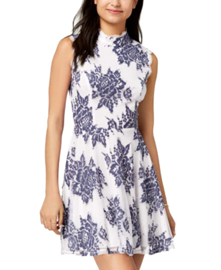 Juniors' Lace Fit & Flare Dress