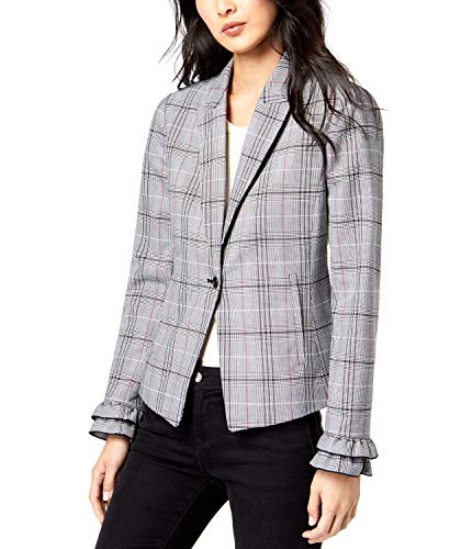 Maison Jules Menswear Plaid Fitted One Button Jacket