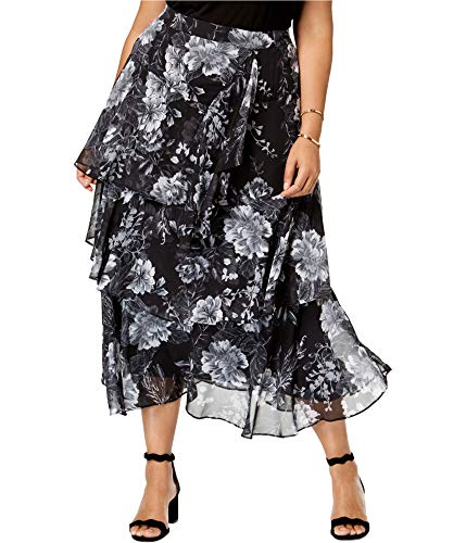 Plus Size Printed Tiered Skirt