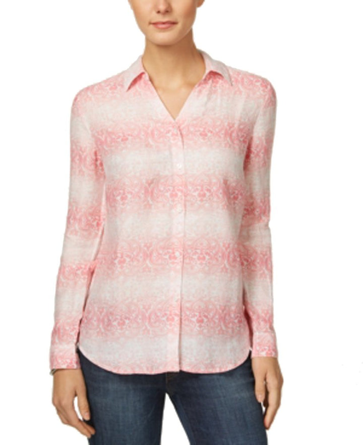 Charter Club Linen Printed Blouse
