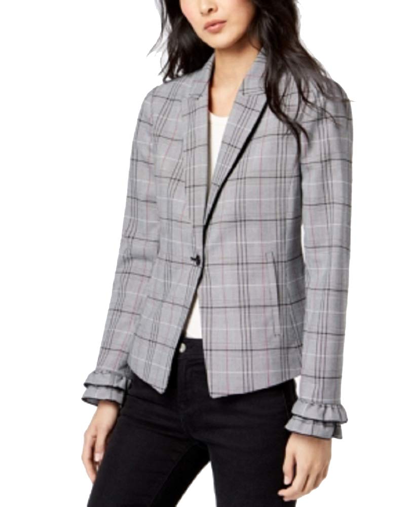 Maison Jules Menswear Plaid Fitted One Button Jacket