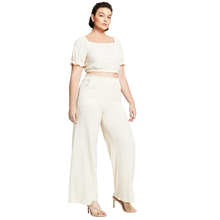 Bar III Womens Crinkle Texture Pull On Pants