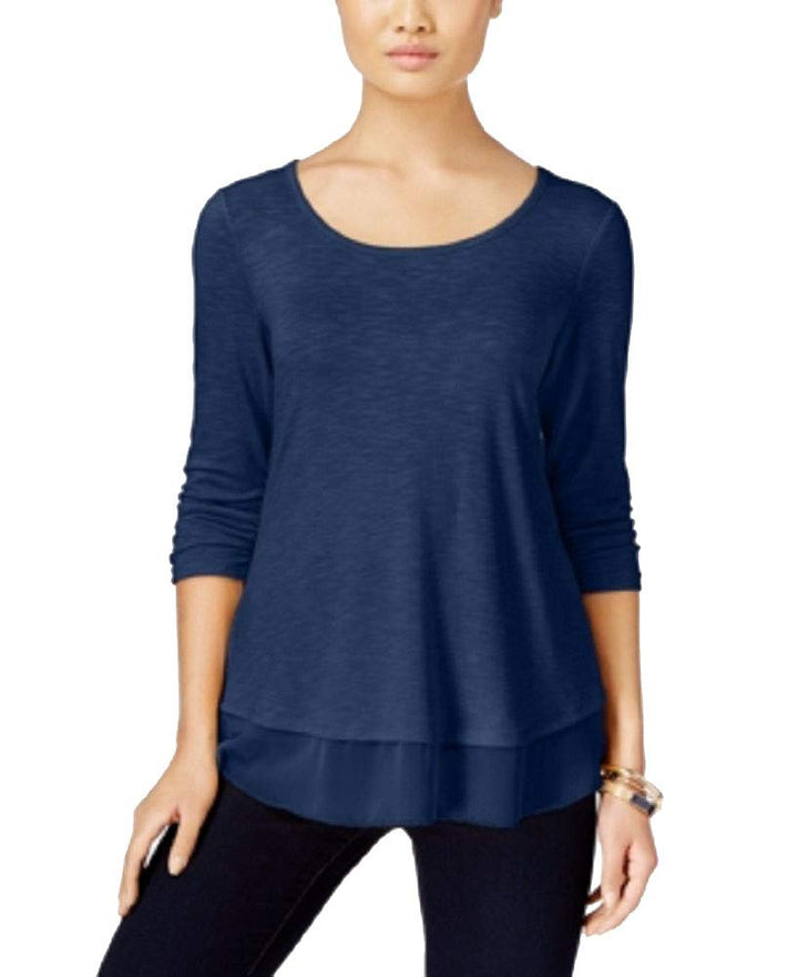 Style & Co Petite Chiffon Hem Top