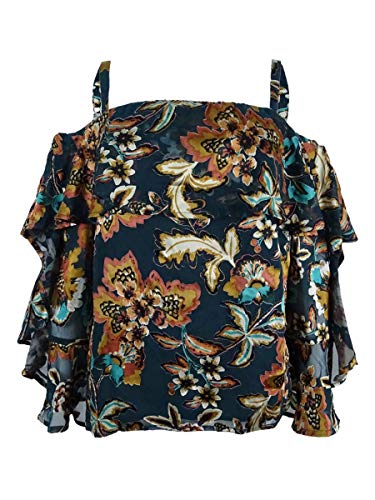 INC International Concepts Ruffled Cold Shoulder Top