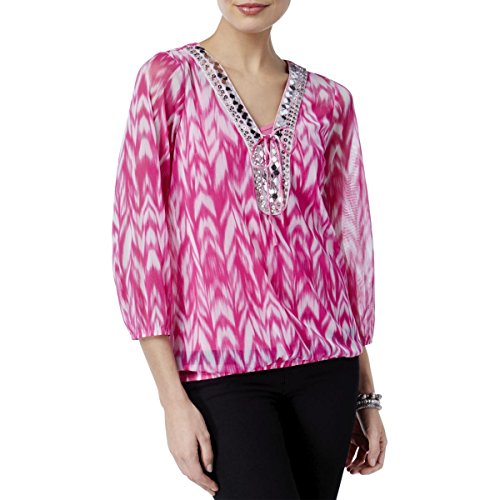 INC International Concepts Embellished Peasant Top