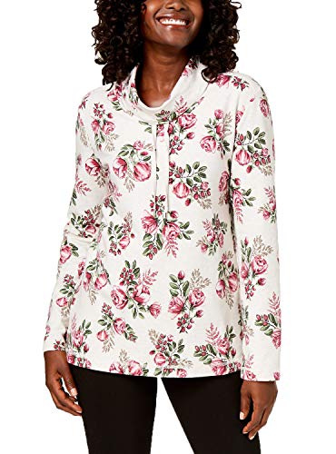 Floral-Print Funnel-Neck Top