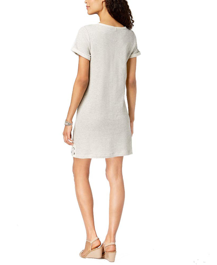 Style & Co Lace Up T-Shirt Dress