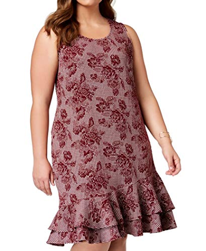 NY Collection Plus Size Printed Ruffle Hem Dress