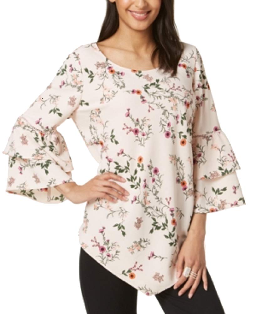 Alfani Printed Tiered Sleeve Top