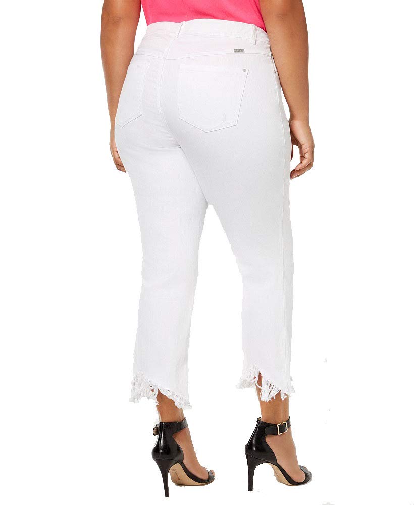 Plus Size Fringed Cropped Jeans