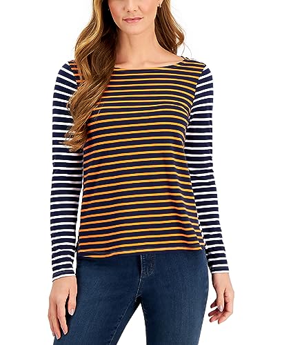Charter Club Striped Boat Neck Top