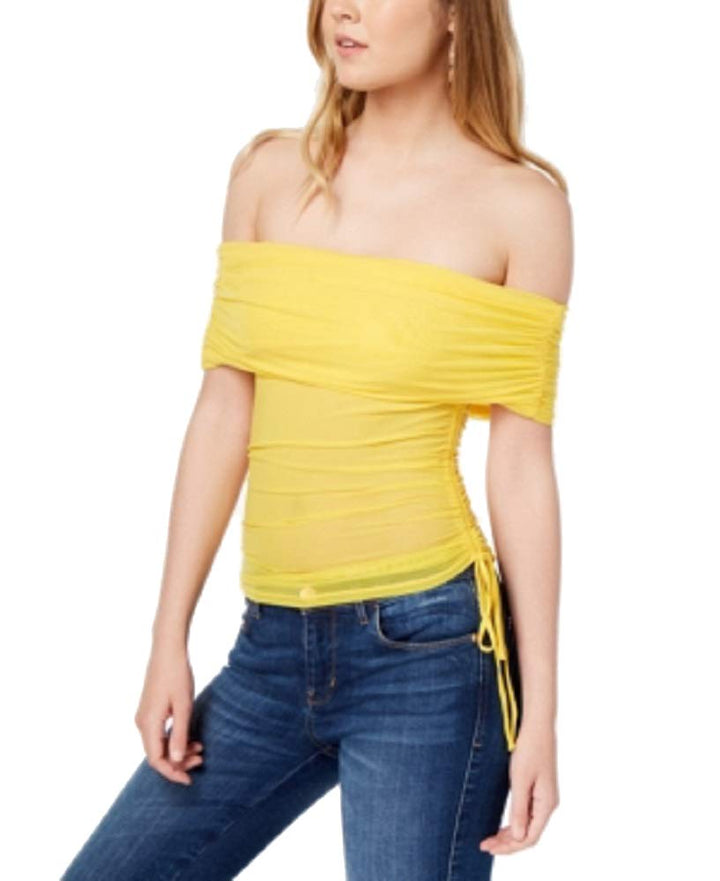 Juniors' Ruched Off-The-Shoulder Top