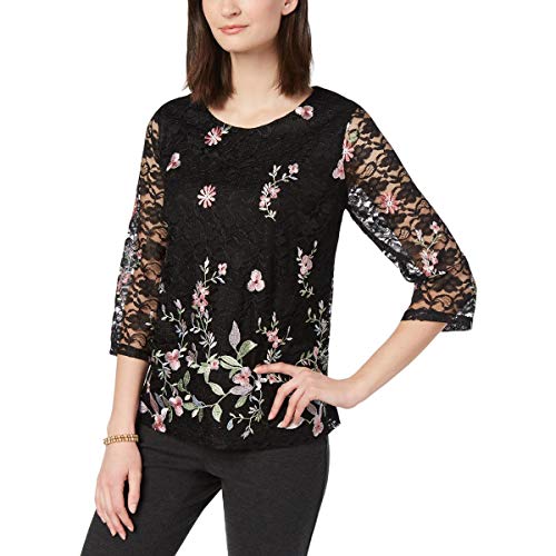 Charter Club Embroidered Lace Top