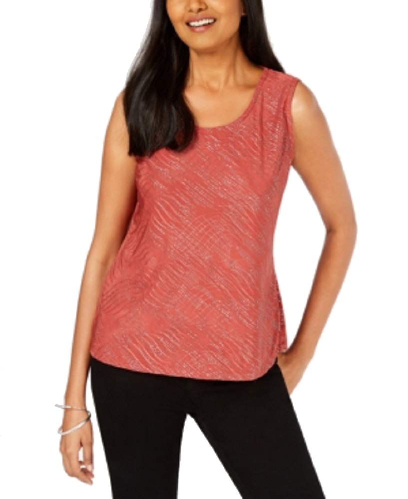 JM Collection Petite Jacquard Print Top