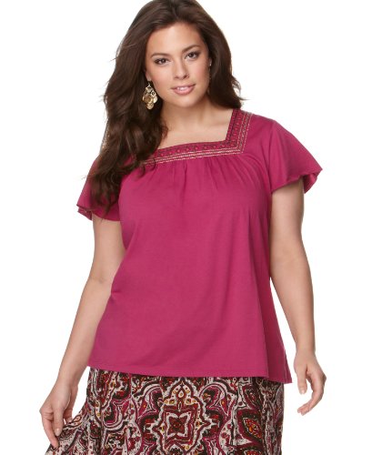 Charter Club Floral Print Ruffle Sleeve Top