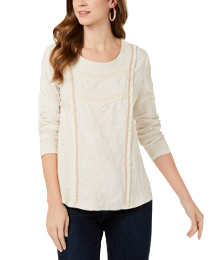 Printed Fringe-Detail Top