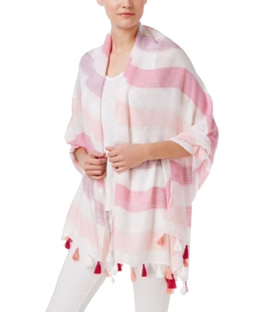 INC International Concepts Striped Tassel Wrap Scarf In One