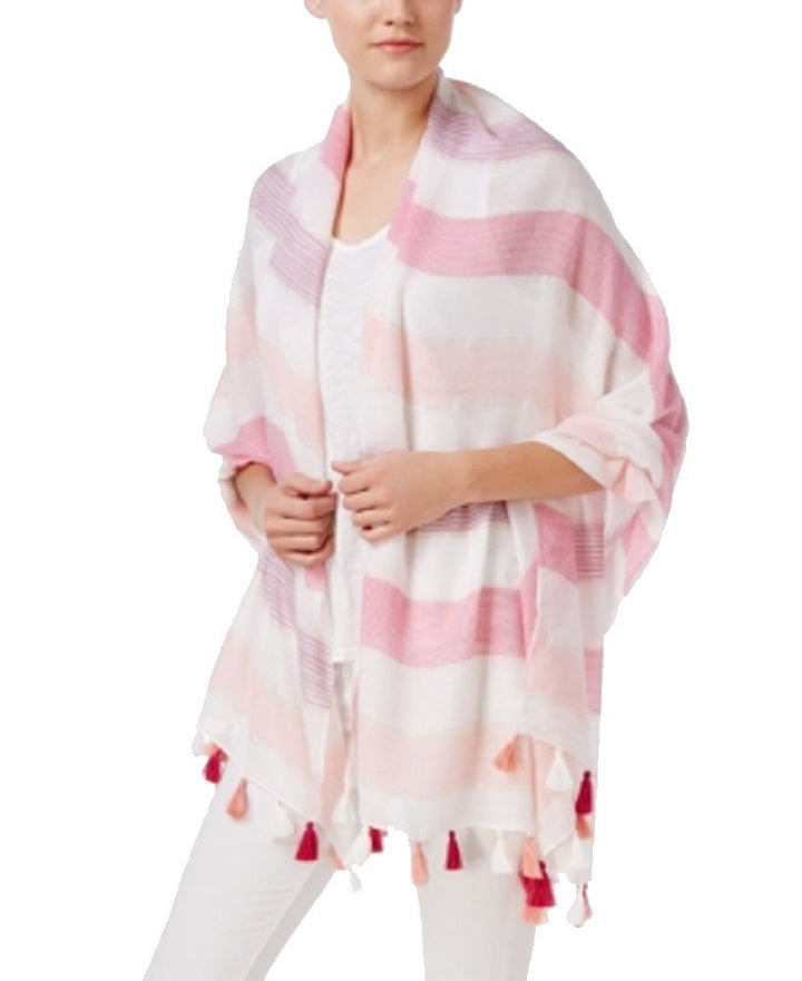 INC International Concepts Striped Tassel Wrap Scarf In One