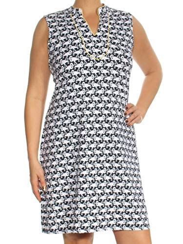 Charter Club Printed Split Neck Shift Dress