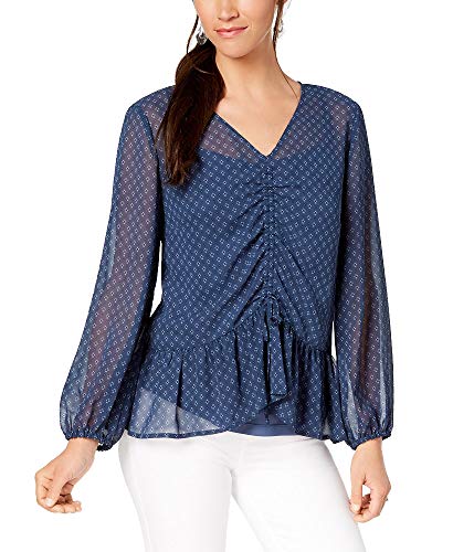 Style & Co Geo Print Cinched Top