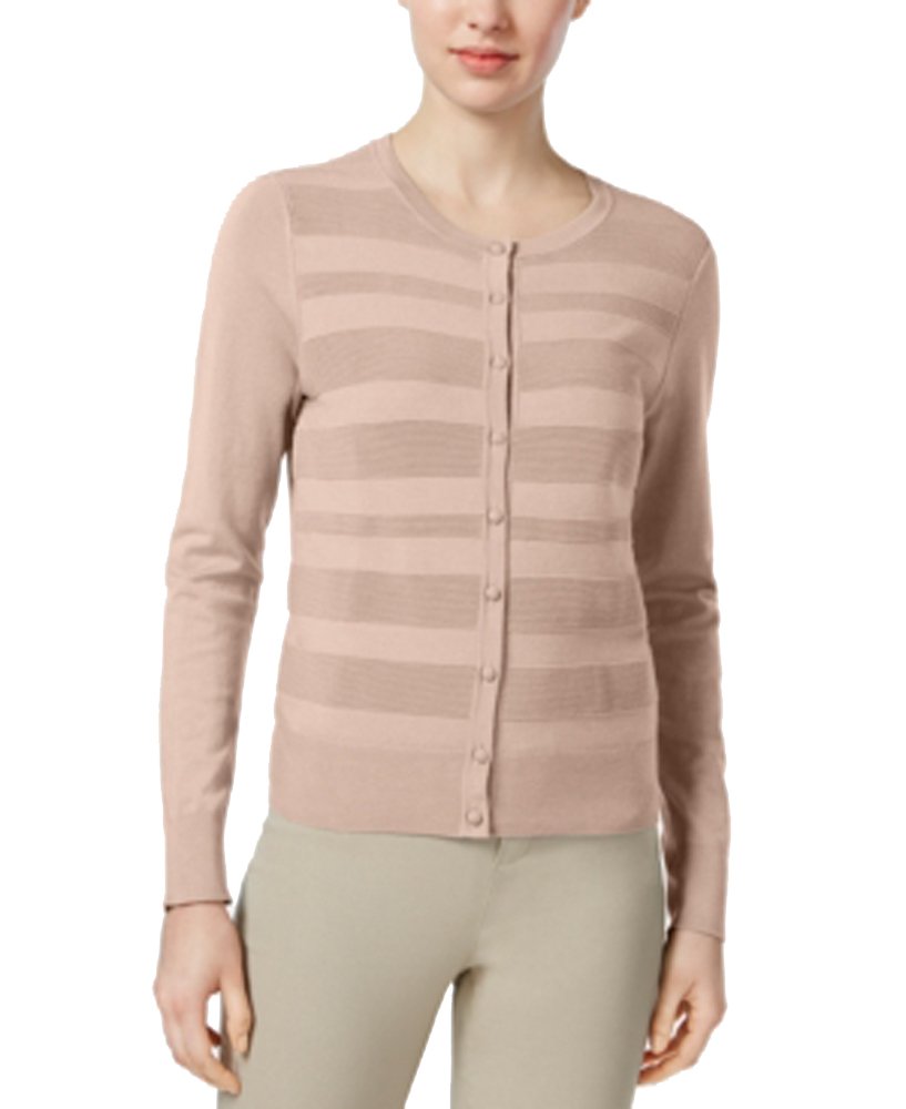 Charter Club Striped Front Cardigan