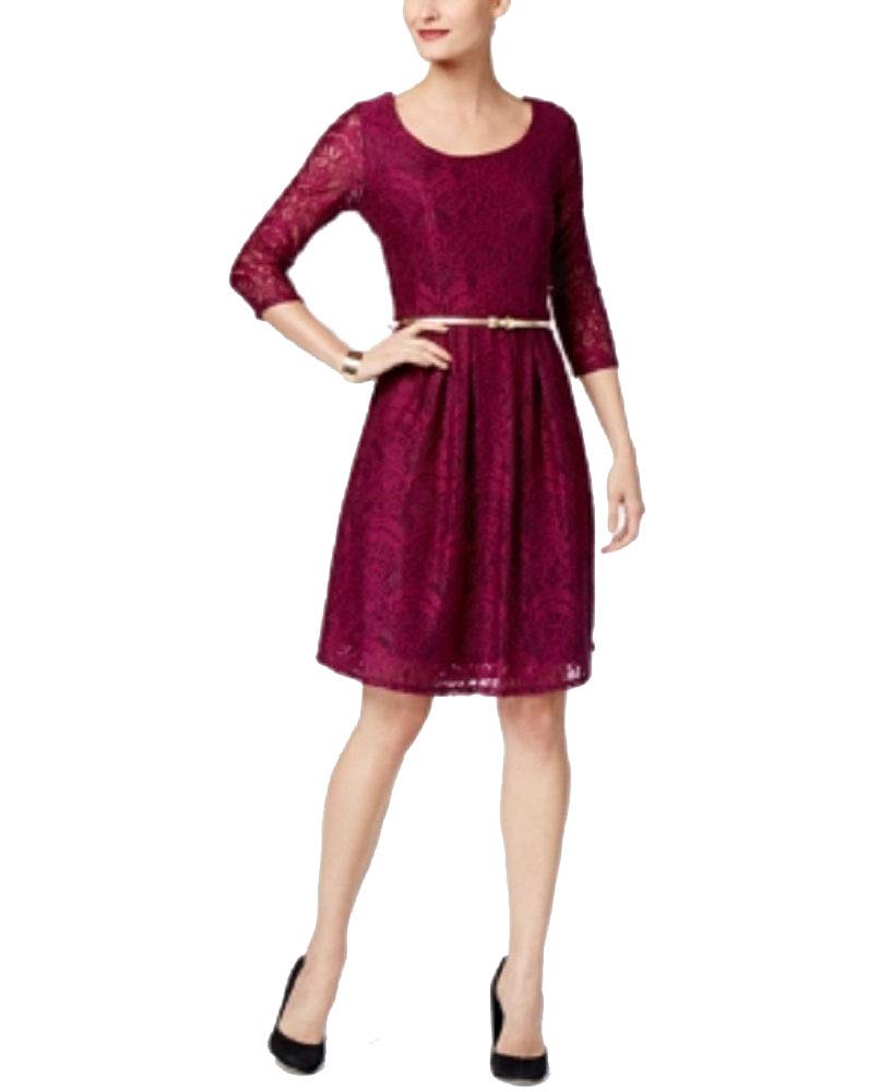 NY Collection Petite Lace Fit Flare Dress