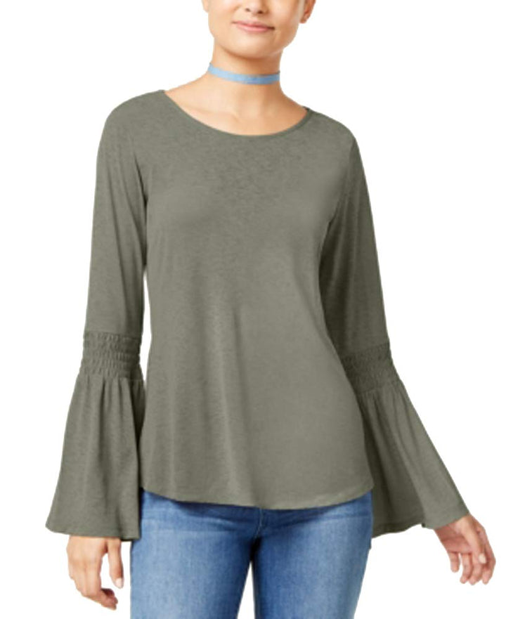 Ultra Flirt Juniors Bell Sleeve Peasant Top