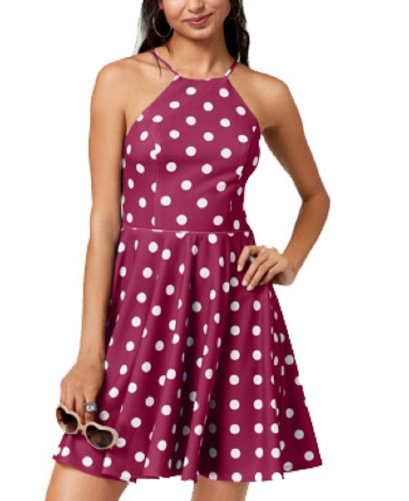 Juniors' Polka Dot Fit & Flare Dress
