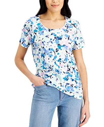 Karen Scott Crystal Floral Top