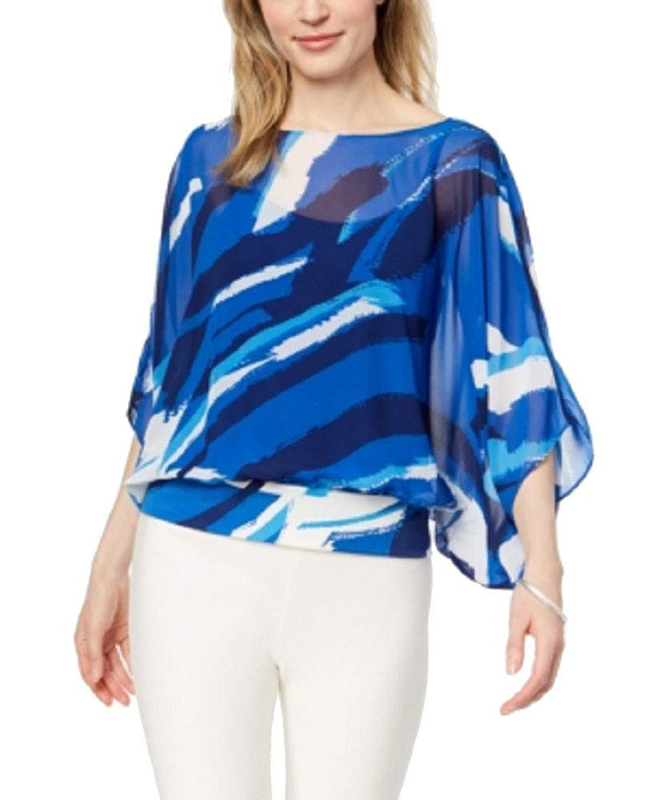Alfani Printed Chiffon Top