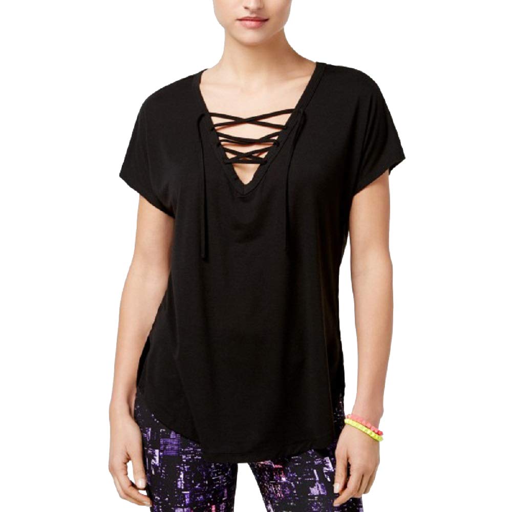 Material Girl Active Juniors Lace Up Printed T-Shirt