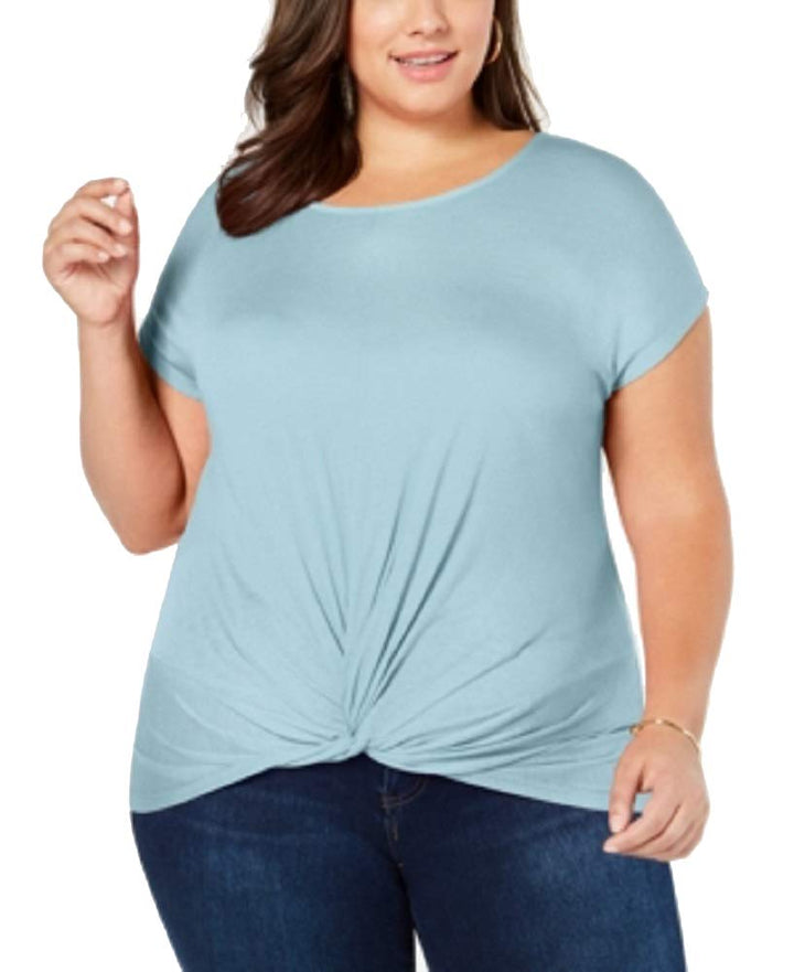 I.N.C. Plus Size Twist-Front Top