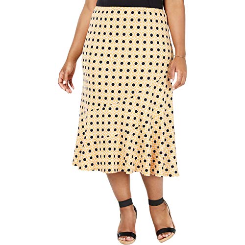 NY Collection Plus Size Printed Seamed Midi Skirt