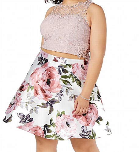 City Studios Juniors Trendy Plus Size Two Piece Lace Dress