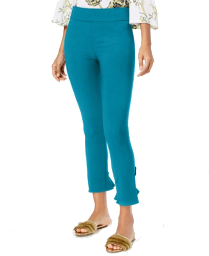 INC Ruffled-Hem Ankle Skinny Pants