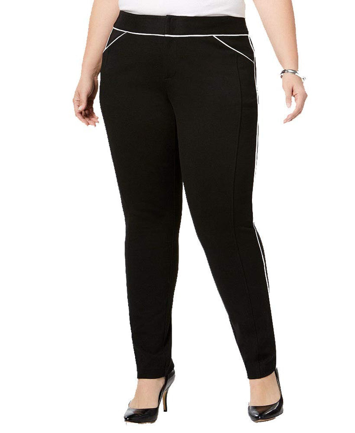 Plus Size Piped Skinny Pants