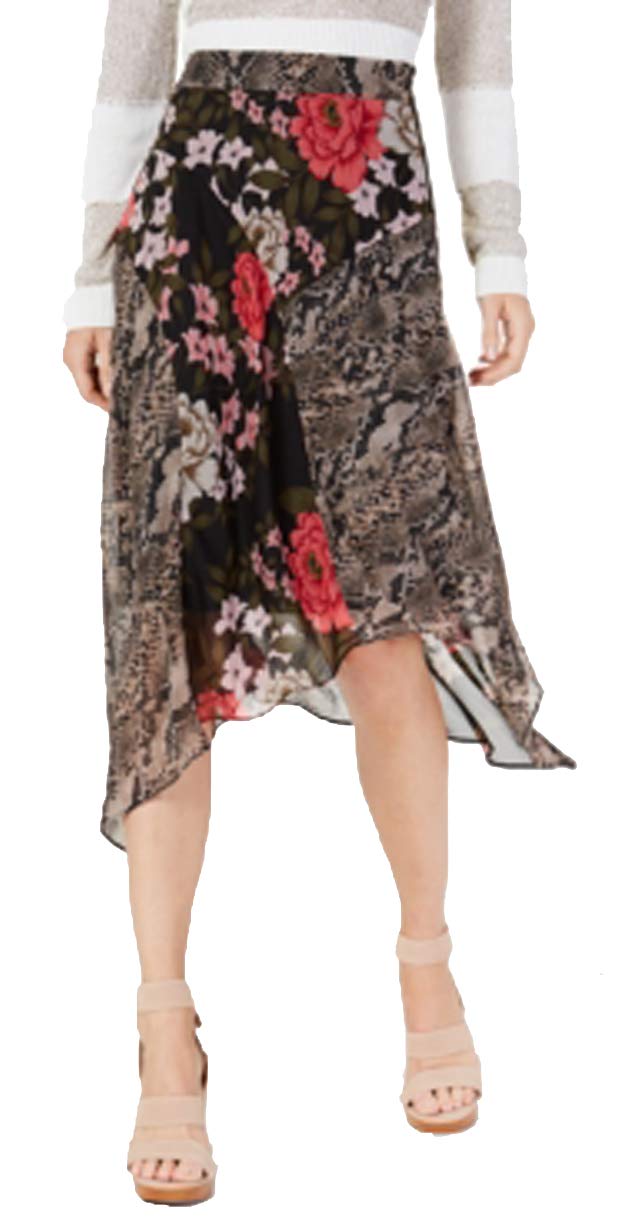 I.N.C. Petite Mixed-Print Floral Midi Skirt