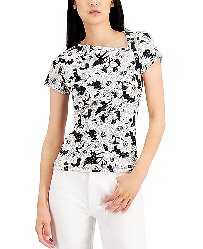 INC International Concepts Petite Printed Asymmetric Top