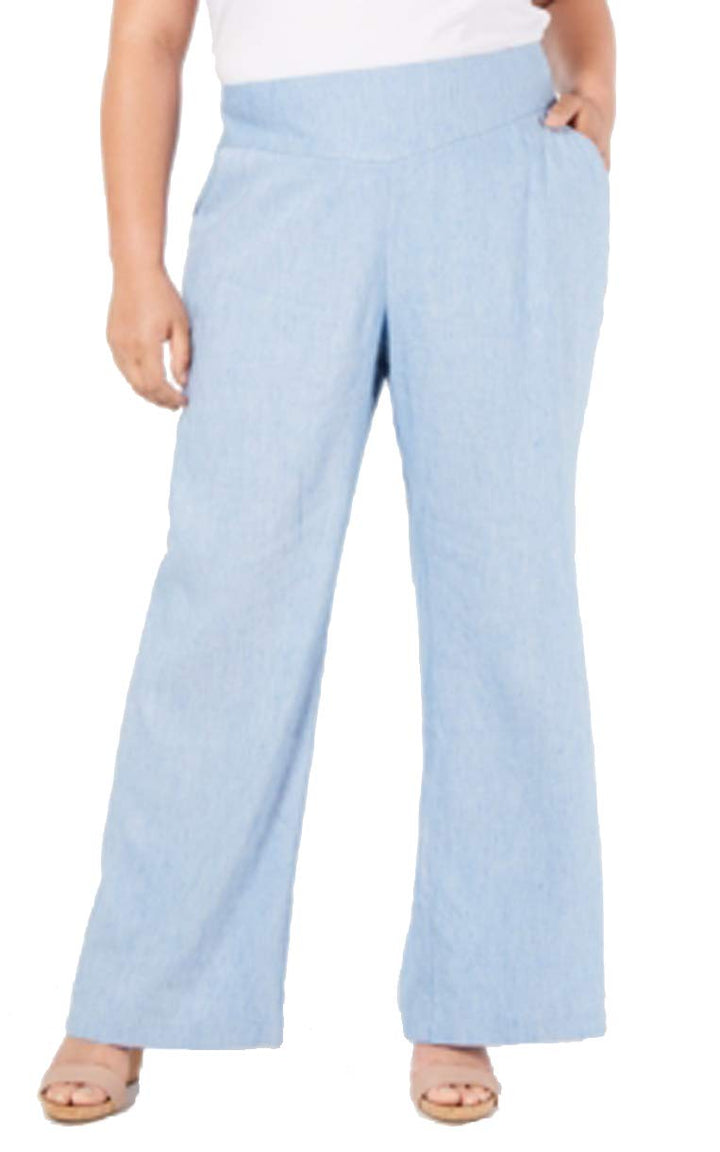 INC Plus Size V-Front Wide-Leg Pants