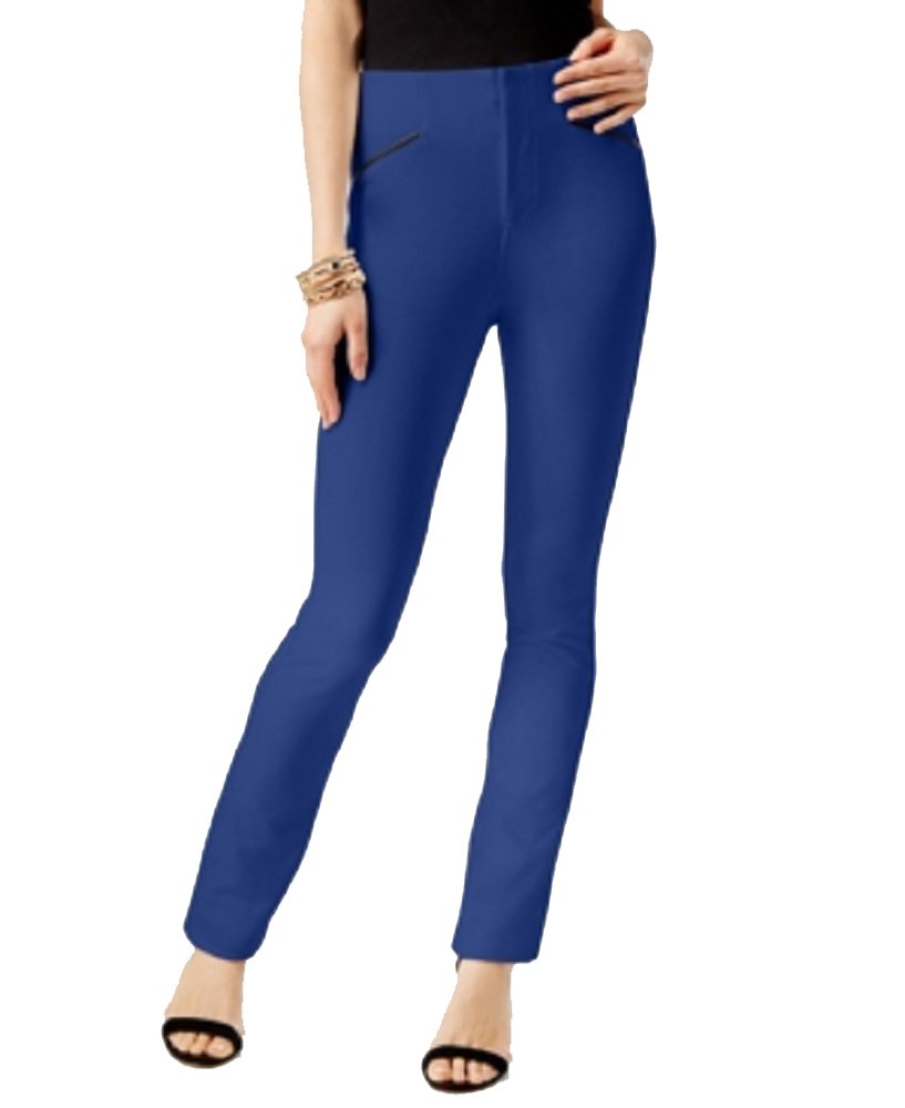 I.N.C. Faux-Leather-Trim Straight-Fit Pants