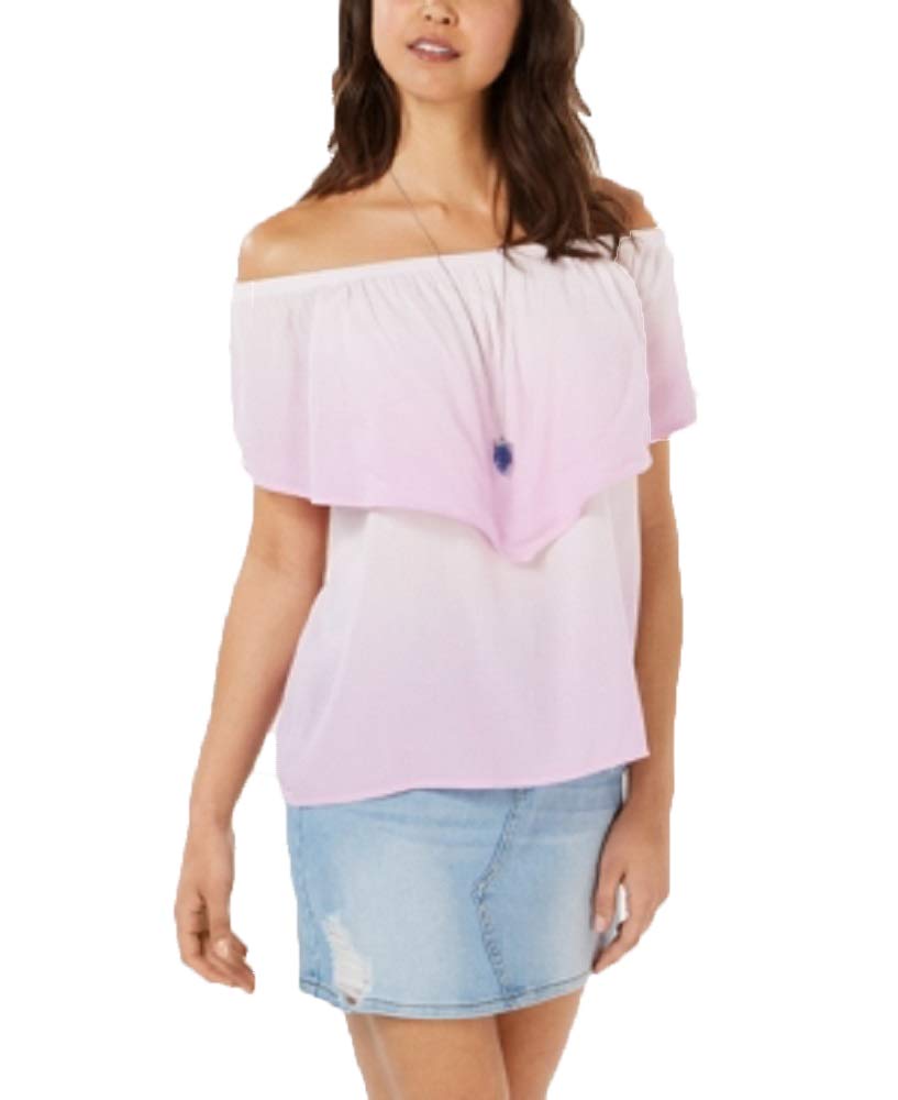 Juniors' Off-The-Shoulder Flounce Top