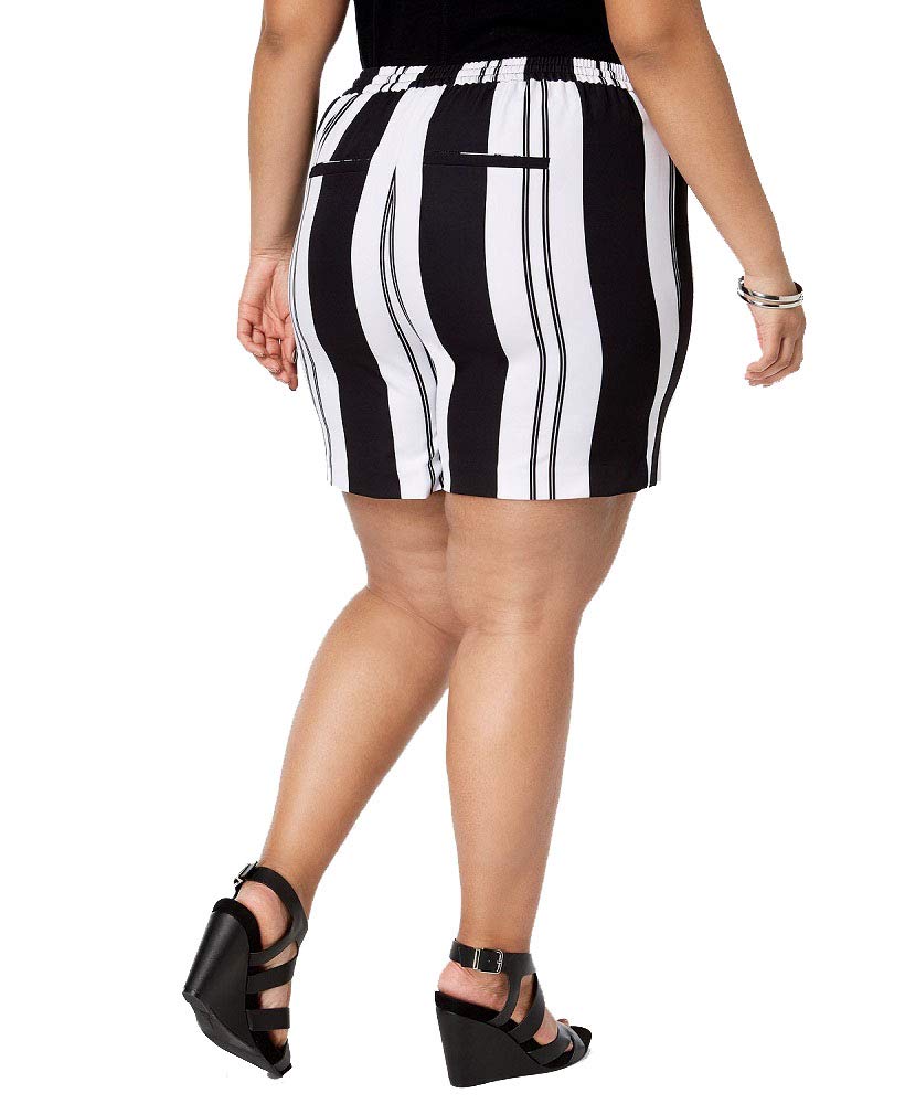 Plus Size Striped Tie Waist Shorts