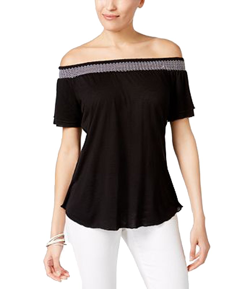 NY Collection Petite Smocked Off The Shoulder Top