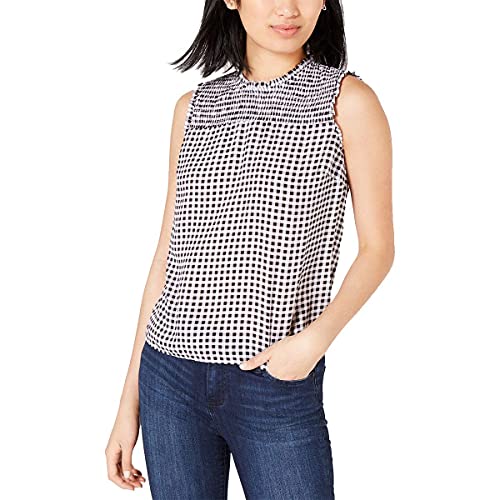 Maison Jules Smocked Ruffled Printed Top