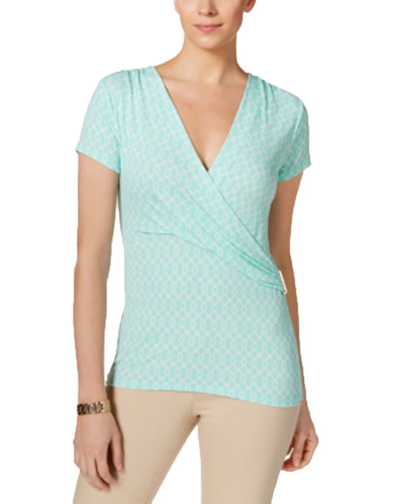 Charter Club Printed Faux Wrap Top